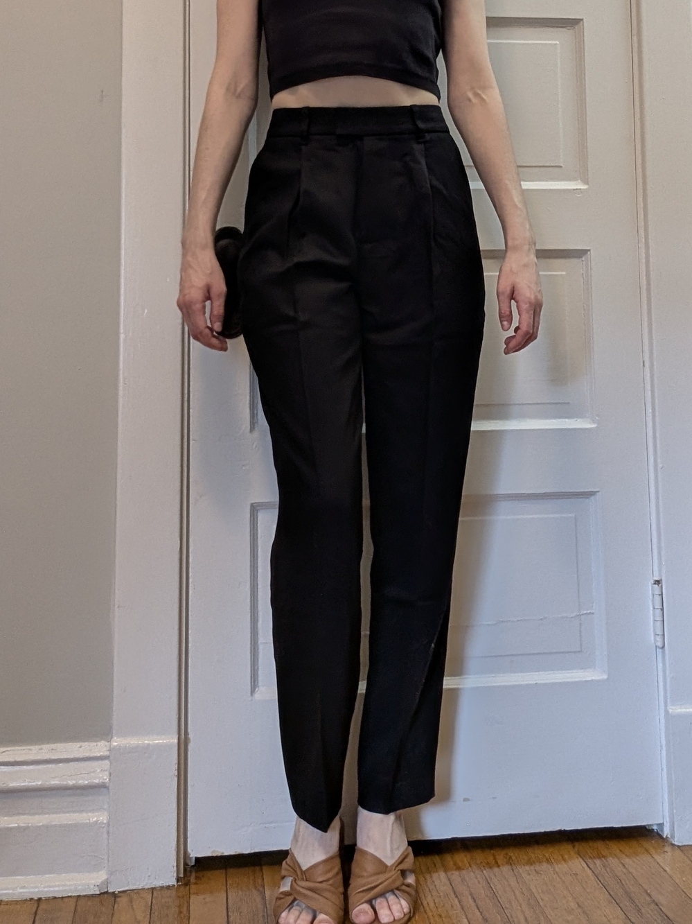 KOTN Black High-Waist Tailored Trousers